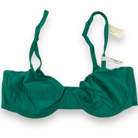 NWT American Eagle Aerie Balconette Bra 32D Gem Green Unlined Mesh Pushup NEW - Picture 1 of 7